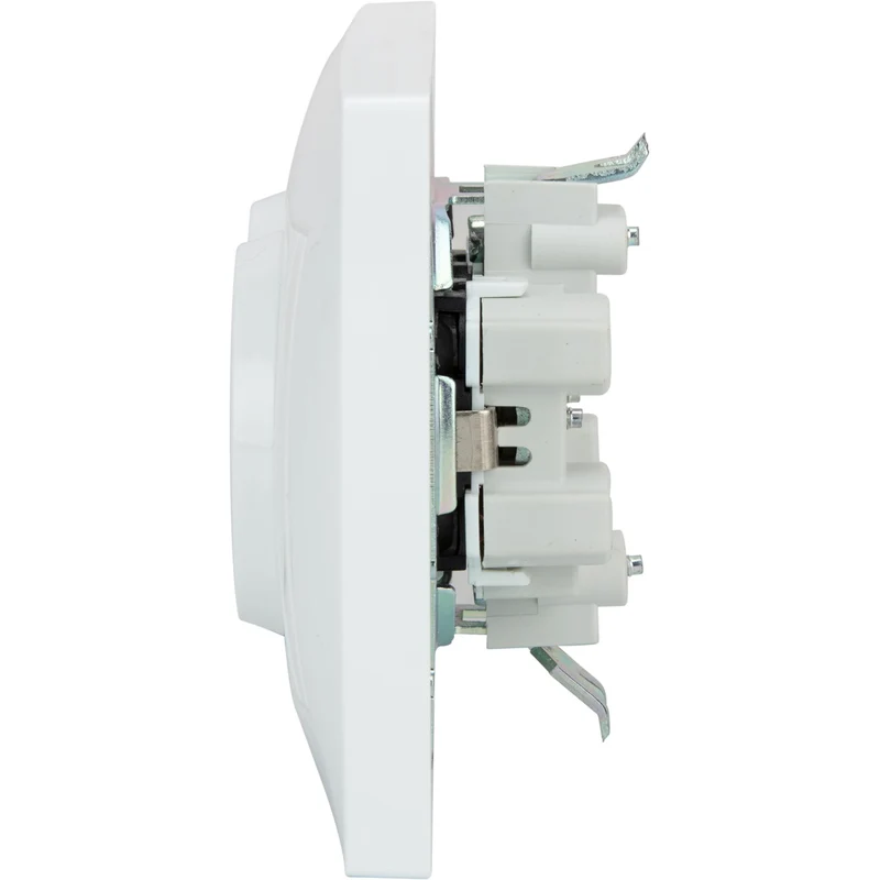 Double prise Schuko monoposte encastrée - Blanc - Zyna - Zenitech