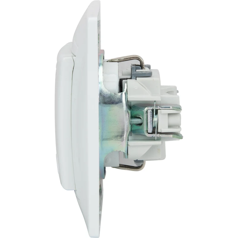 Prise Schuko à clapet encastrée - Blanc - Zyna - Zenitech