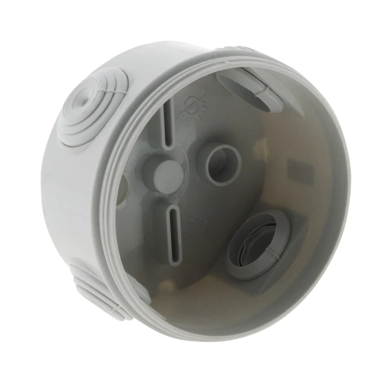 Lot 3 boîtes de dérivation IP55 Ø80x40mm - Gris - Zenitech
