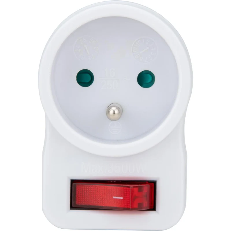 Prise 16A avec interrupteur - Blanc - Zenitech