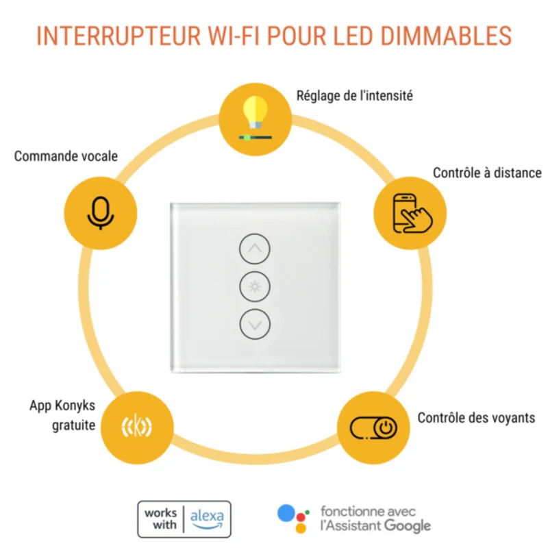 Interrupteur variateur + rétroéclairage Concierge Versailles - Konyks