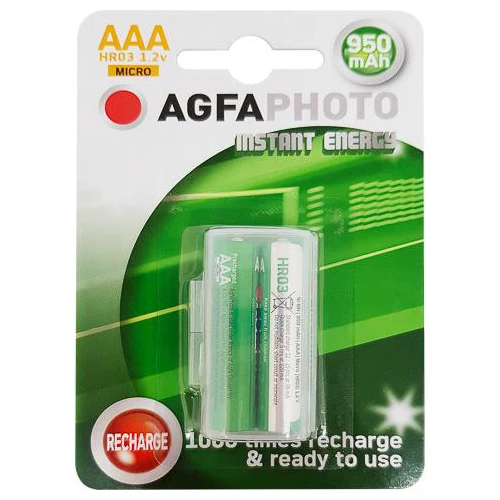 Piles rechargeables LR3 (AAA) NiMH 1.2 V AgfaPhoto 950 mAh, 132803944