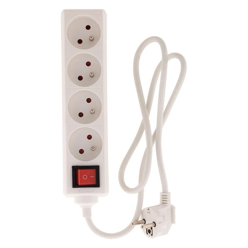 Bloc multiprise 16A 2P+T interrupteur - blanc - Zenitech