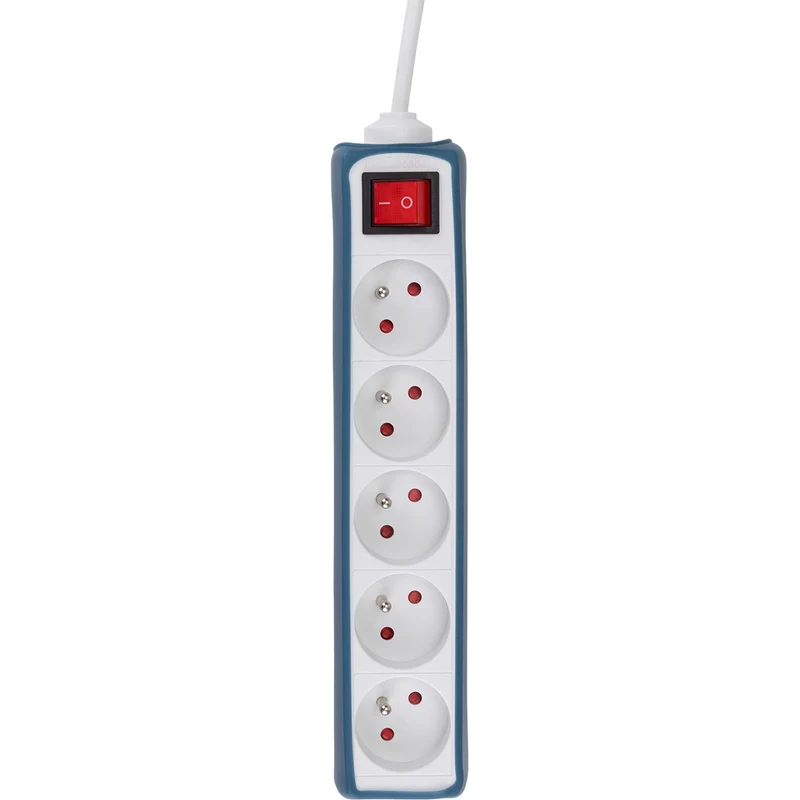Multiprise 5 prises 16A 2P+T câble 1m + interrupteur - Zenitech