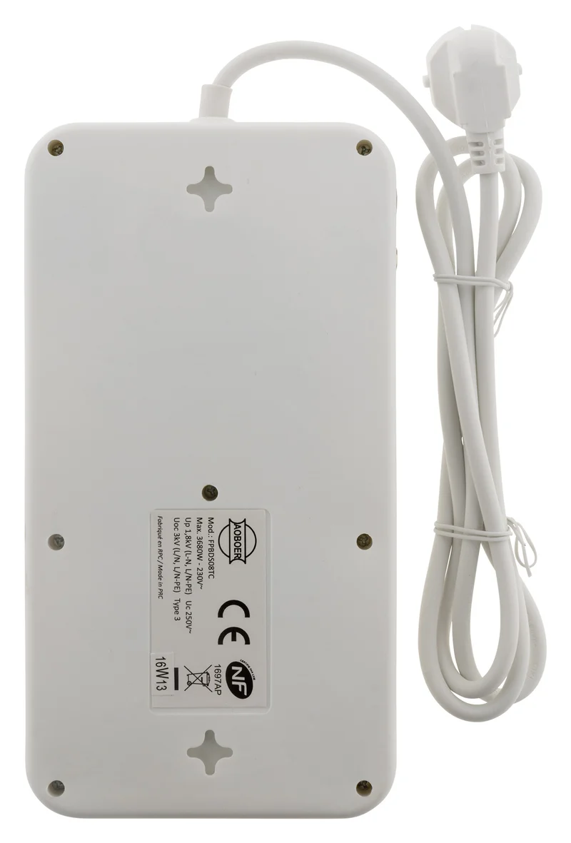 Parafoudre 8 prises + interrupteur + téléphone RJ11 - Zenitech