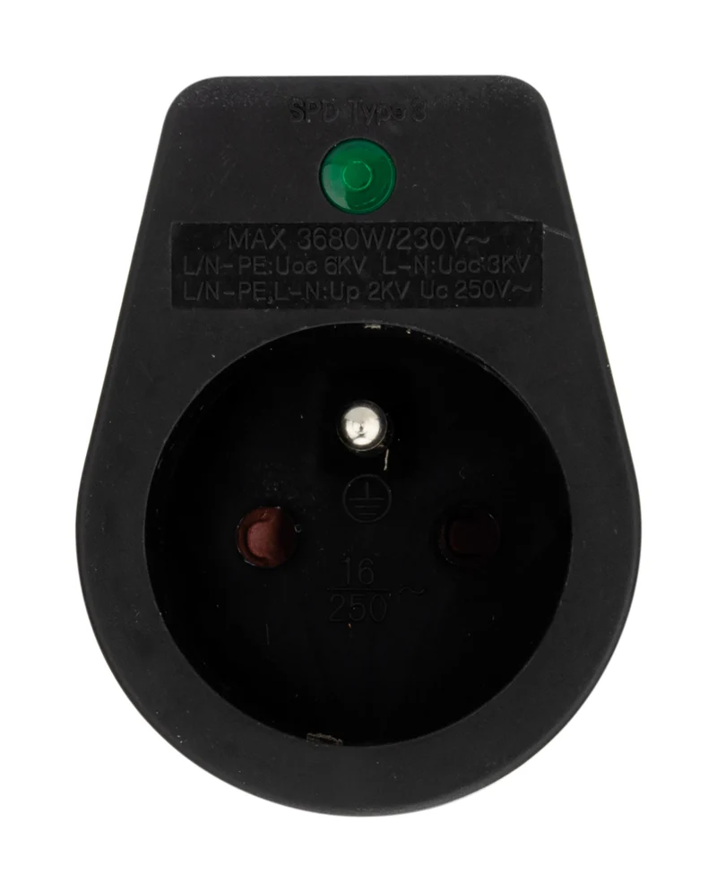 Parafoudre 1 prise simple - Noir - Zenitech