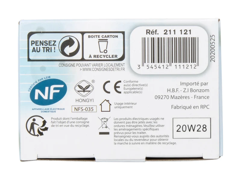 Parafoudre 1 prise simple - Noir - Zenitech