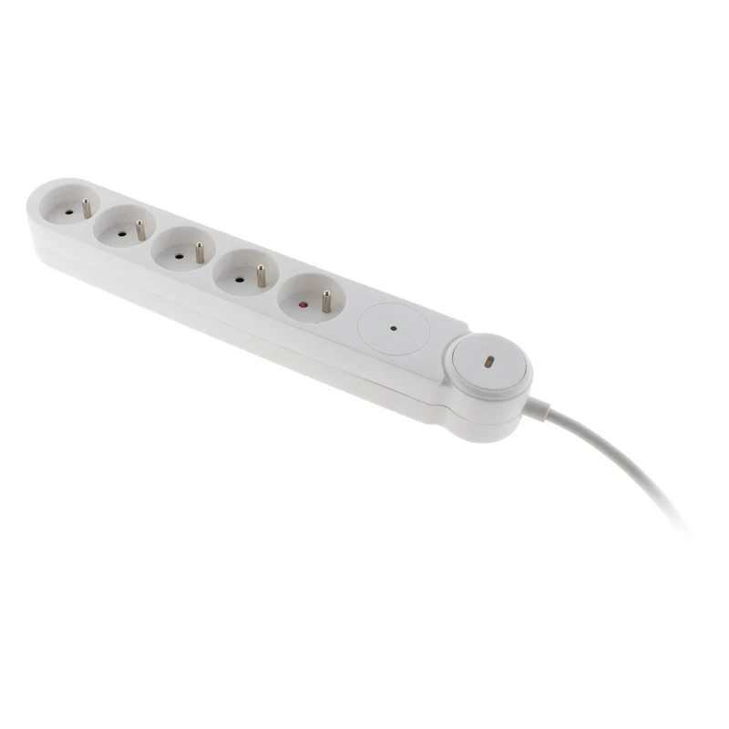 Multiprise parafoudre Schuko 16A + interrupteur - Zenitech