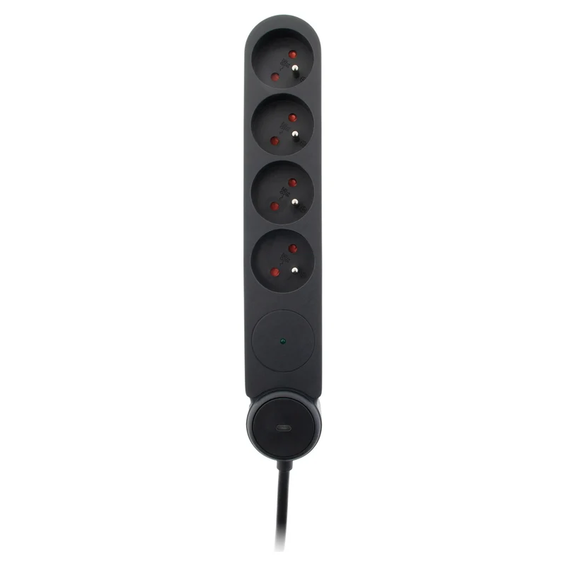 Multiprise parafoudre Schuko 16A + interrupteur - Zenitech