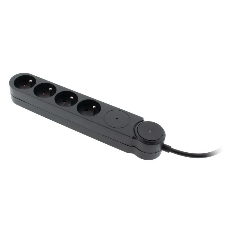 Multiprise parafoudre Schuko 16A + interrupteur - Zenitech