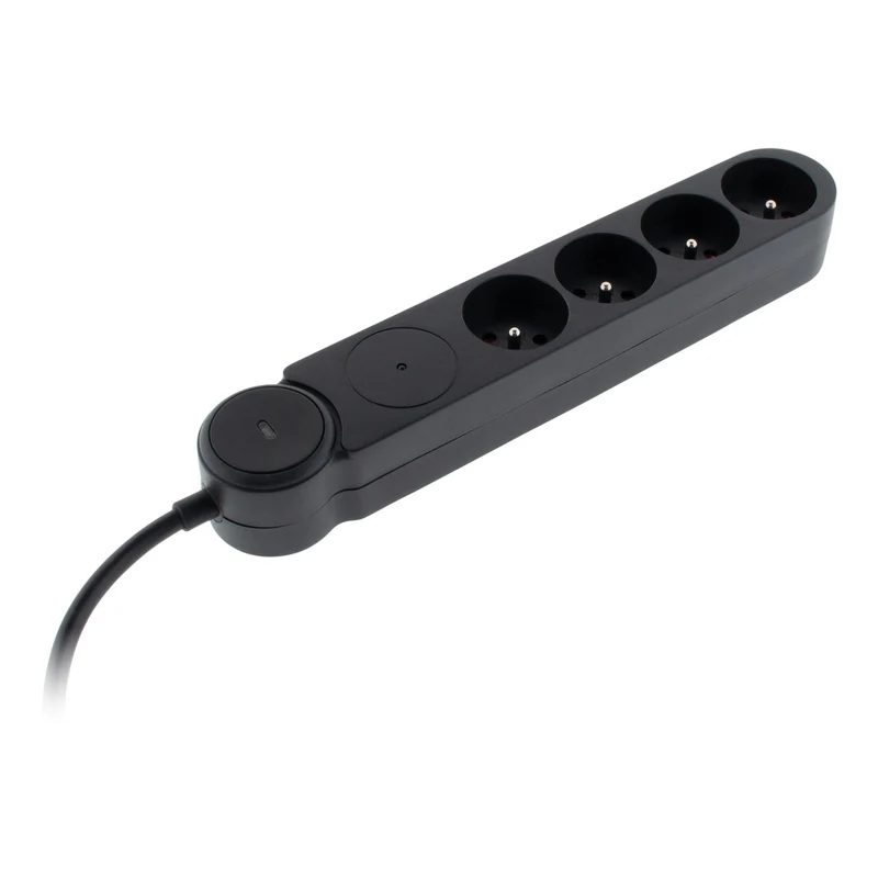 Multiprise parafoudre Schuko 16A + interrupteur - Zenitech