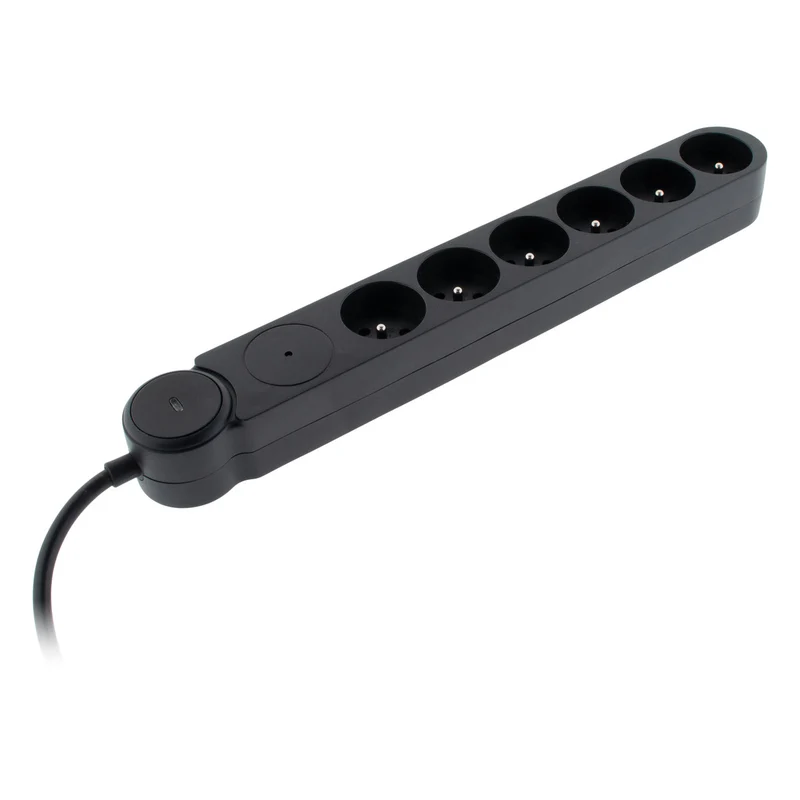 Multiprise parafoudre Schuko 16A + interrupteur - Zenitech