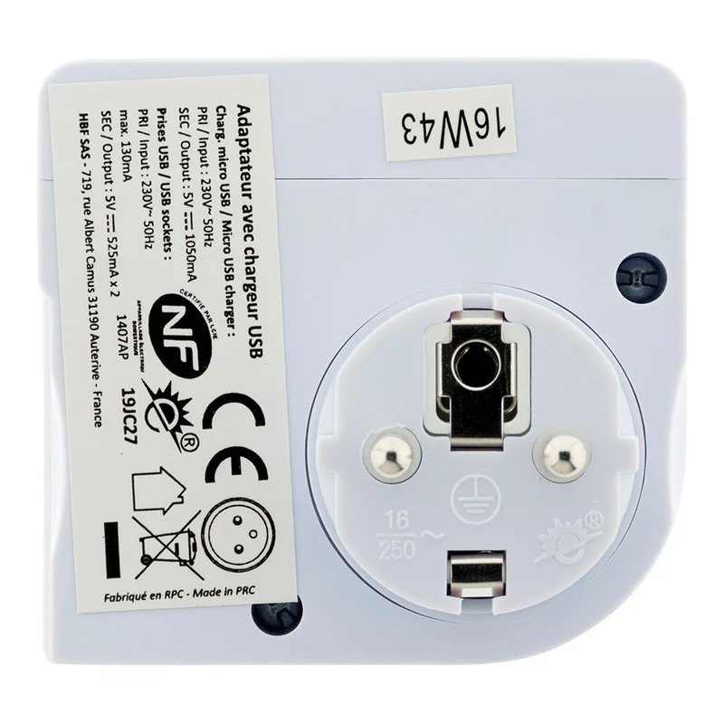 Chargeur 1 prise 16A + 2 USB + micro USB - Zenitech