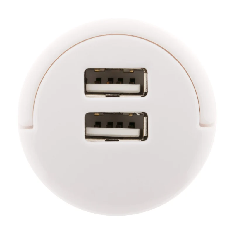 Double chargeur USB 2,1A avec anneau d'extraction Blanc - Zenitech