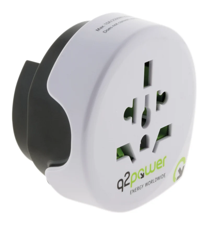 Adaptateur prise voyage universel 5en1 - 100 pays USA/Asie/UK - Blanc - Q2 Power