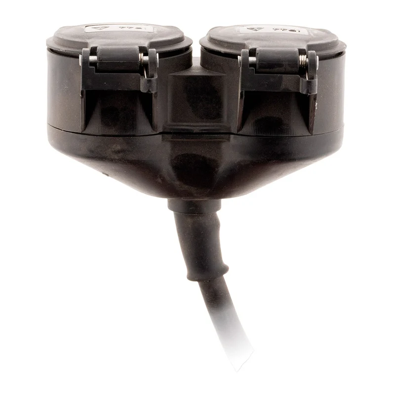 Prolongateur à double tête pour chantier HO7RN-F 16A 3G1,5mm² - Noir 1m - Zenitech