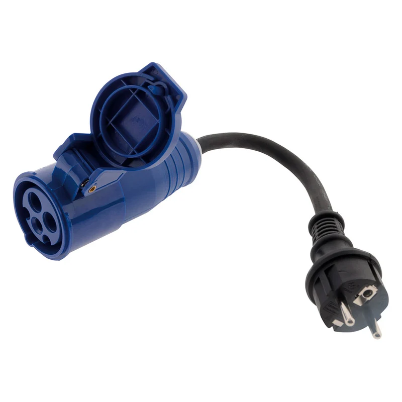 Adaptateur femelle CEE17 en mâle 16A 2P+T - Bleu - Zenitech