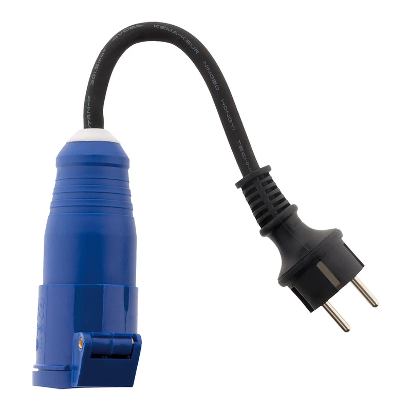 Adaptateur femelle CEE17 en mâle 16A 2P+T - Bleu - Zenitech