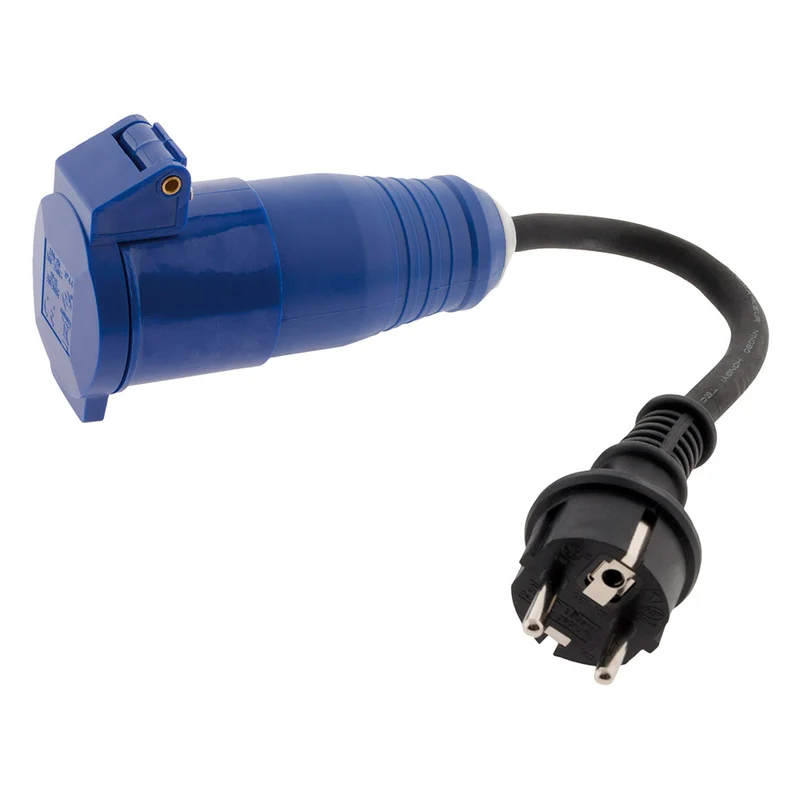 Adaptateur femelle CEE17 en mâle 16A 2P+T - Bleu - Zenitech