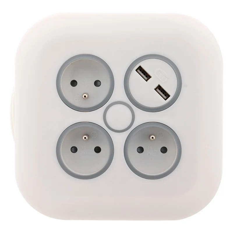 Enrouleur domestique 3 x 2P+T 16A + 2x USB - Zenitech