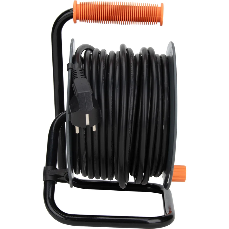 Enrouleur 4 prises 16A câble 3G1,5mm² 20m + coupe-circuit - Noir - Zenitech