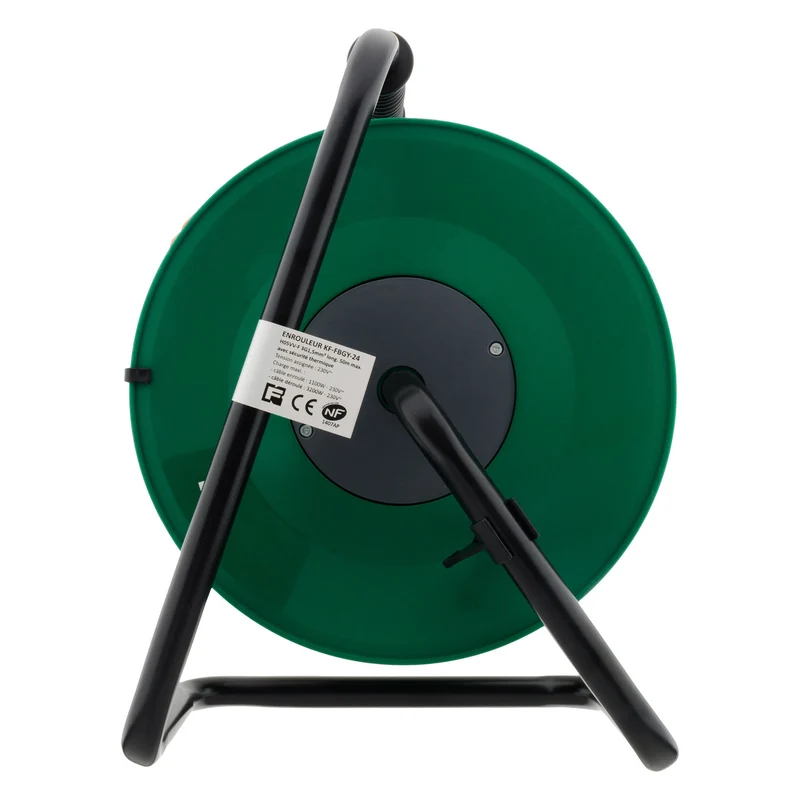 Enrouleur jardin vide précâblé 3G1,5mm² 70cm + coupe circuit Noir - Zenitech