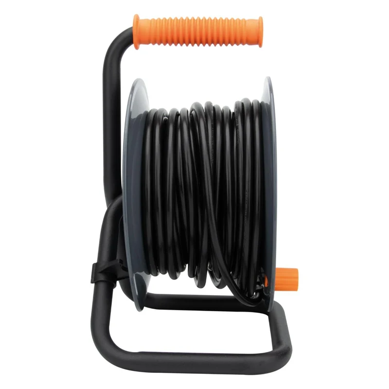 Enrouleur 4 prises H05VV-F 3G1mm² 25m + coupe-circuit - Noir - Zenitech