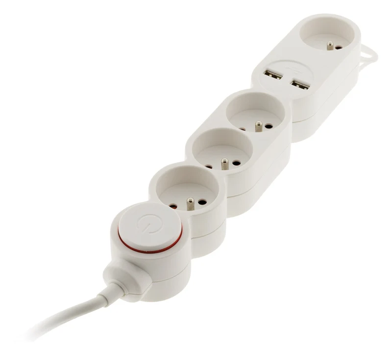 Bloc Home 2P+T + USB + interrupteur - Zenitech