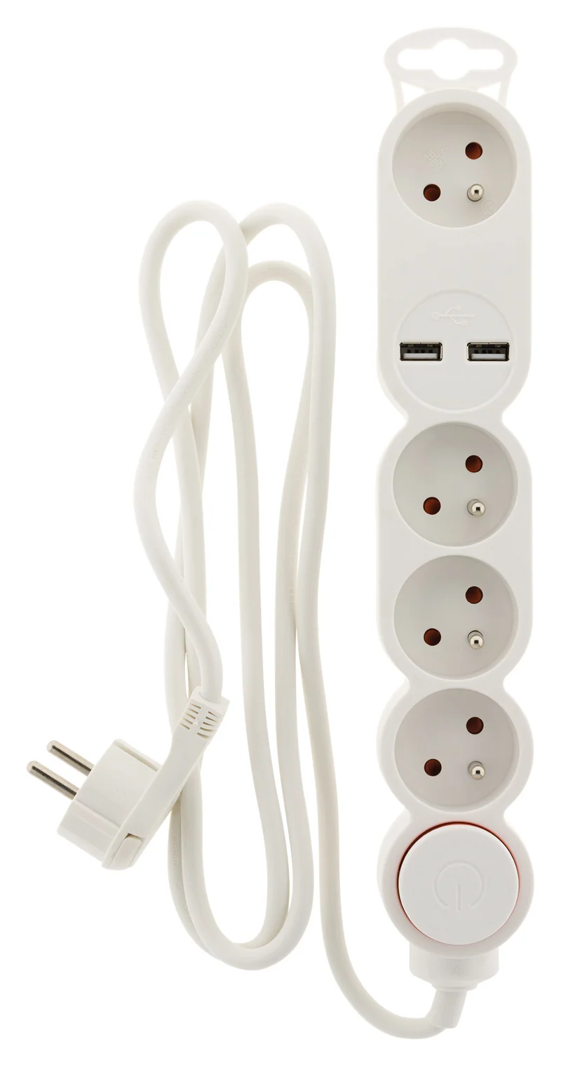 Bloc Home 2P+T + USB + interrupteur - Zenitech