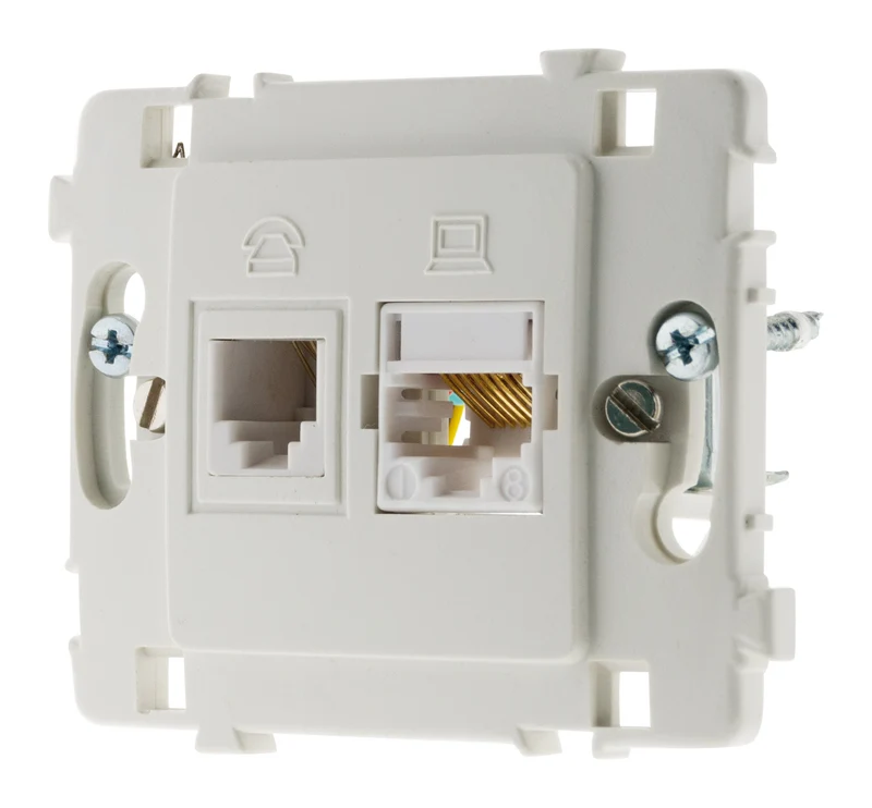 Prise RJ11 + RJ45 nu - blanc - Clarys - Zenitech