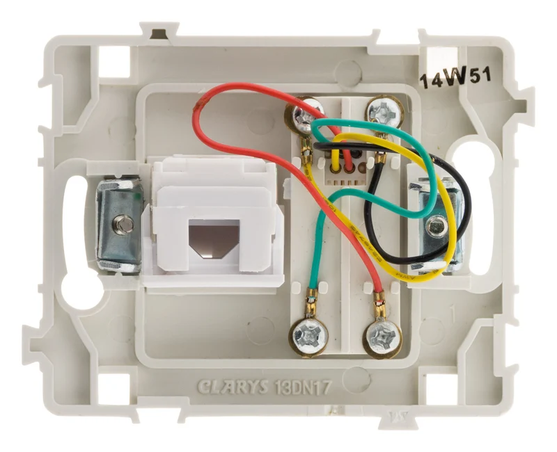 Prise RJ11 + RJ45 nu - blanc - Clarys - Zenitech