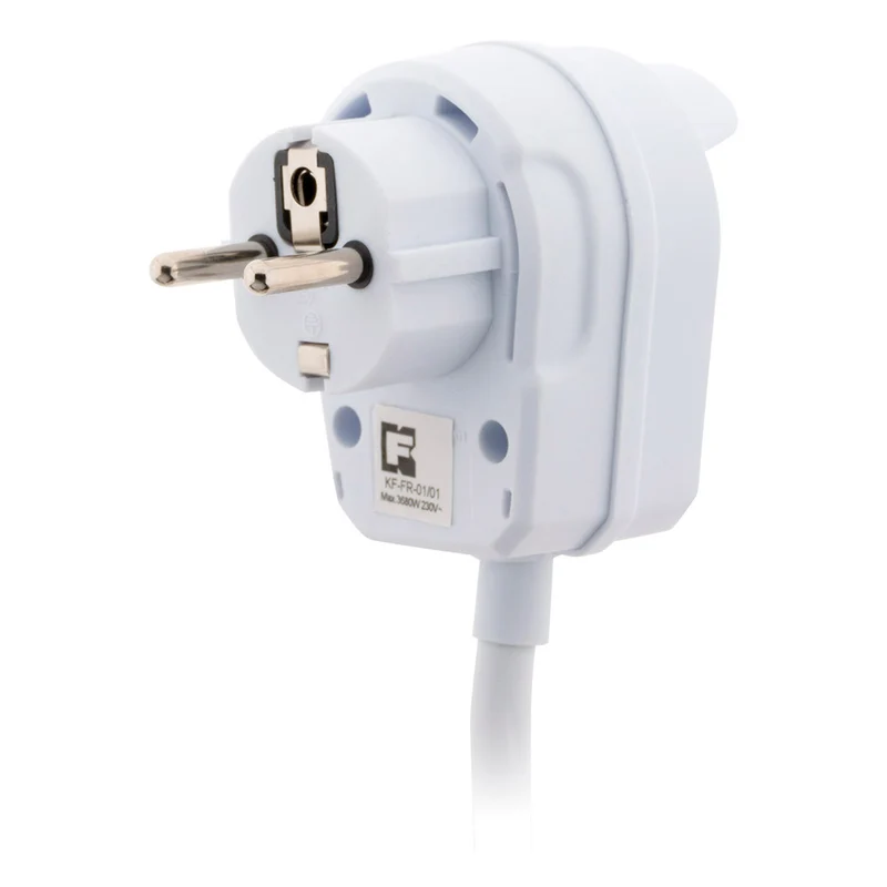 Prolongateur HO5VV-F 3m avec prise gigogne - Blanc - Zenitech
