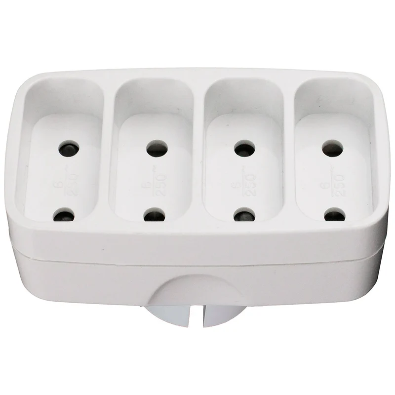 Multiprise quadriplite 6A façade - Blanc - Zenitech