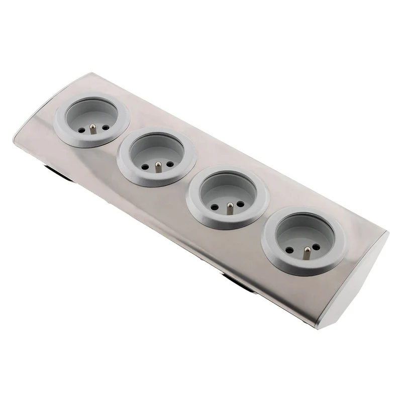 Bloc 4 prises 16A 2P+T à câbler - Gris - Zenitech