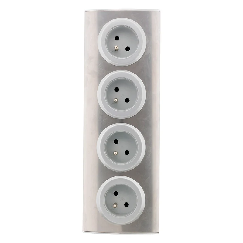Bloc 4 prises 16A 2P+T à câbler - Gris - Zenitech