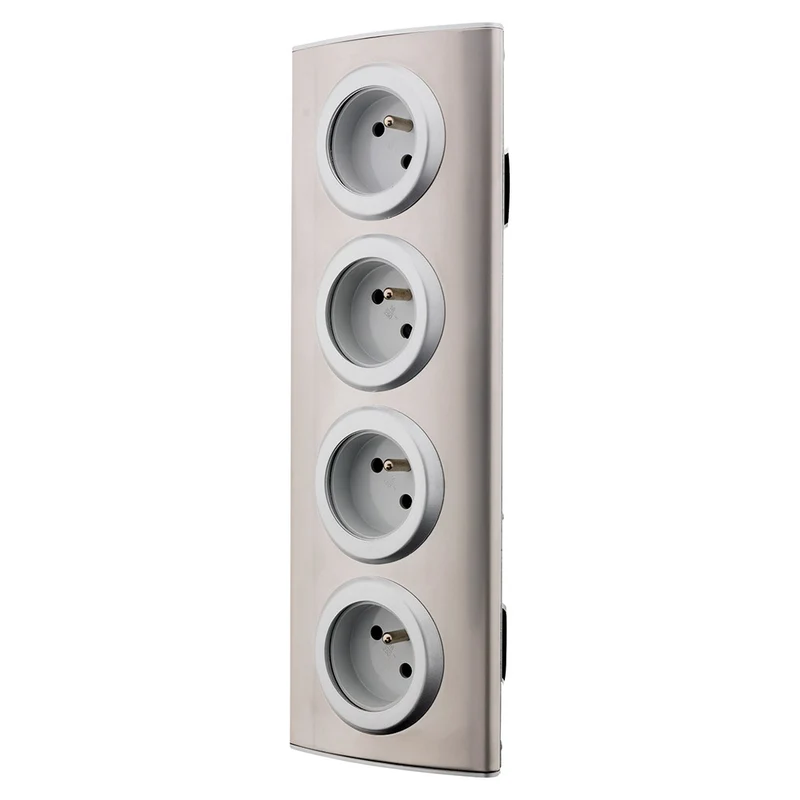 Bloc 4 prises 16A 2P+T à câbler - Gris - Zenitech
