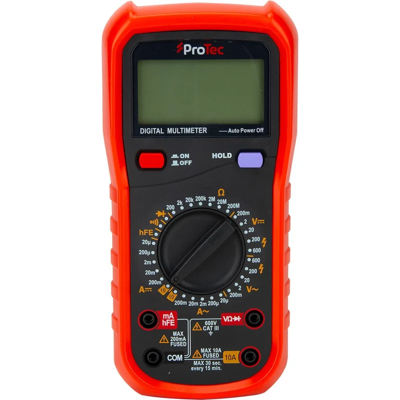 Multimètre digital antichoc 8 fonctions CAT III 600V - Protec