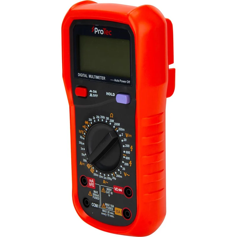 Multimètre digital antichoc 8 fonctions CAT III 600V - Protec