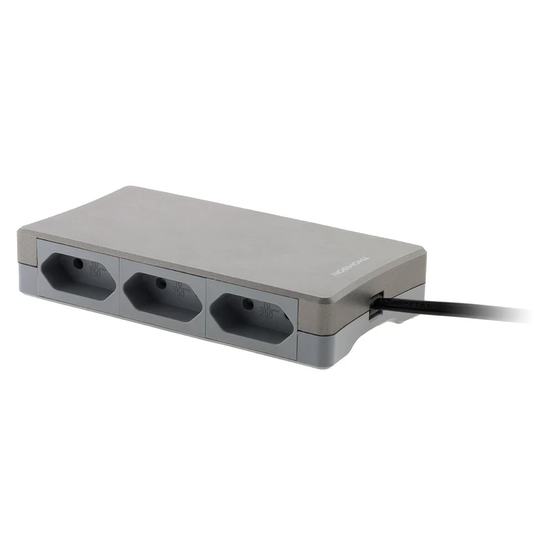 Bloc multiprise 6 prises type C 10A - Gris - Thomson