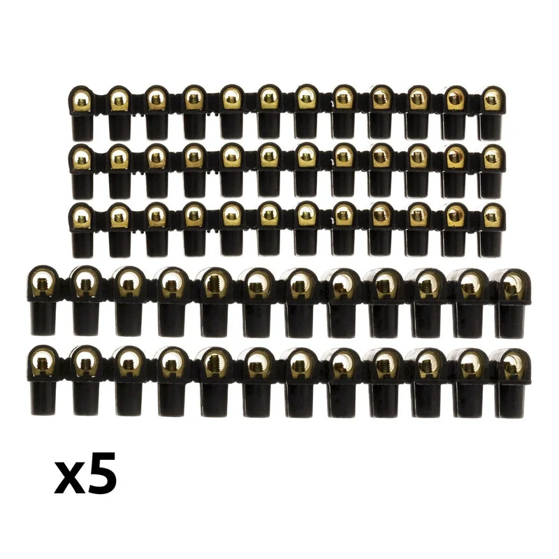 Lot 5 barrettes 3x6mm² + 2x10mm² - Noir - Zenitech