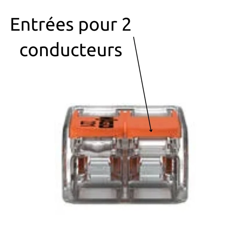 Borne de raccordement S221 Compact - Connexion rapide - 2 conducteurs avec leviers 4mm² - Orange - Wago