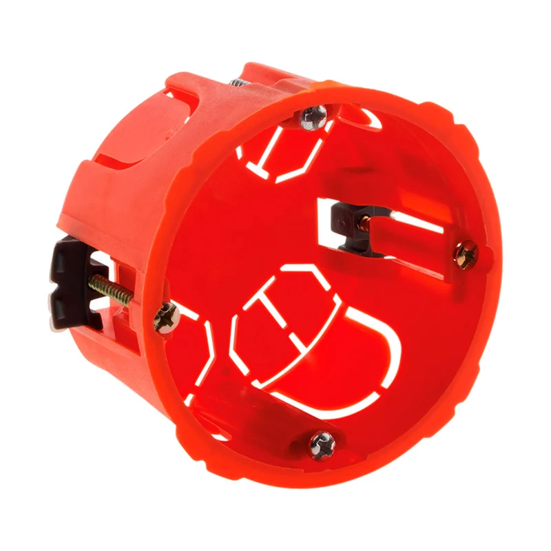 Lot de 5 boîtes d'encastrement cloison sèche Ø67x40mm - Rouge - Zenitech