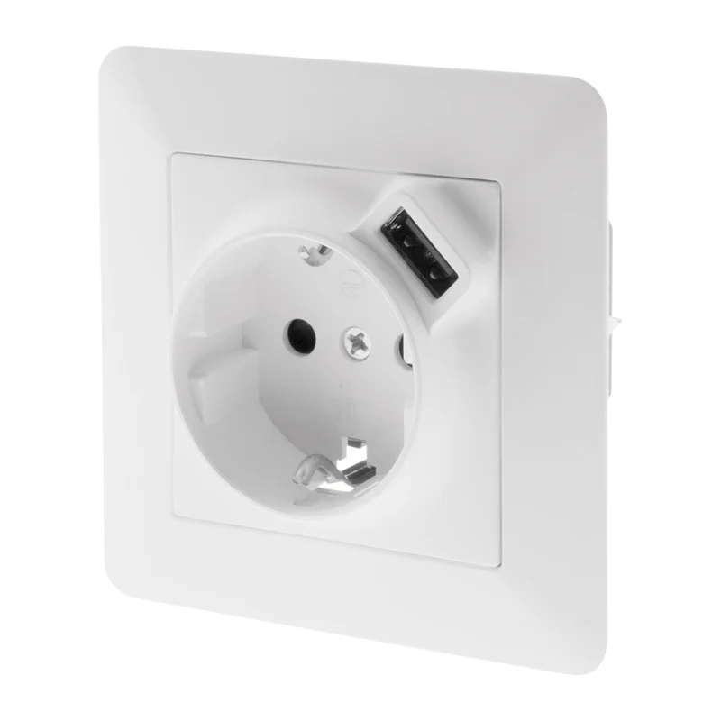 Prise Schuko Asfora + USB - Zenitech
