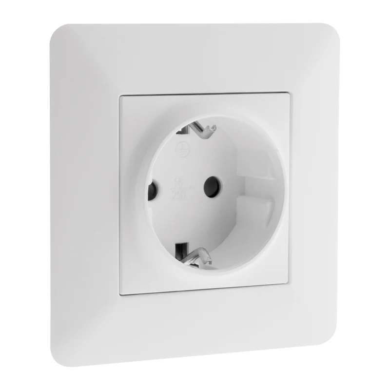 Prise encastrable Schuko 16A - Blanc - Artezo - Zenitech